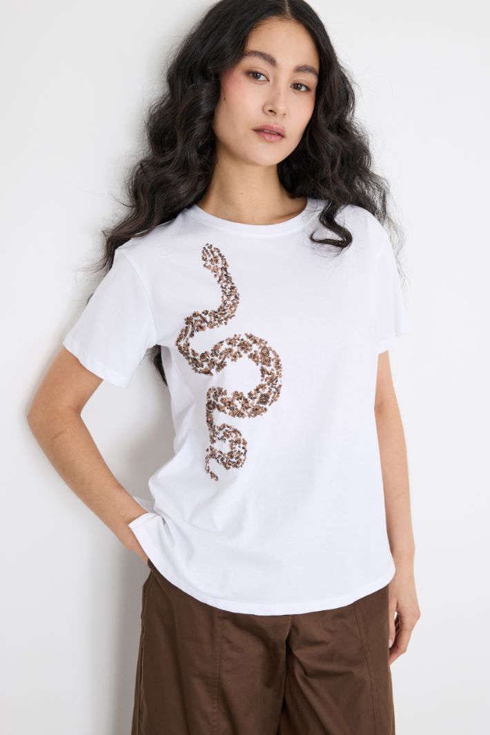 Jewel-embroidered T-shirt Intrend - 2