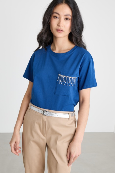 Jewel-embroidered T-shirt Intrend