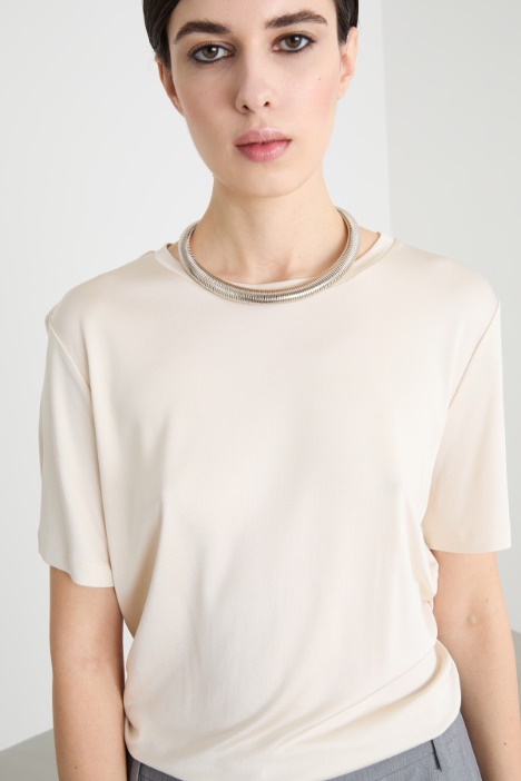T-shirt in interlock di seta
