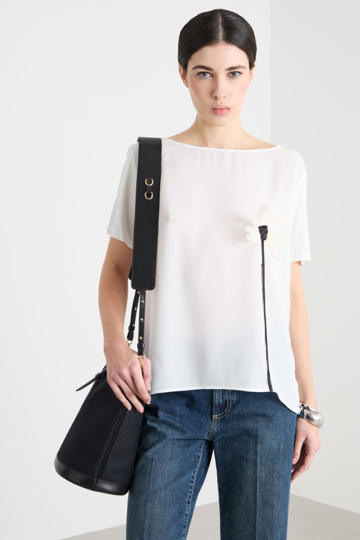 Crepe de chine and jersey T-shirt Intrend - 2