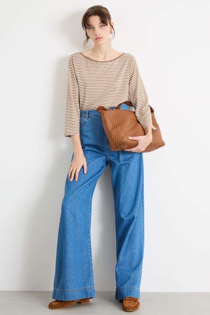 Rib-knit T-shirt Intrend