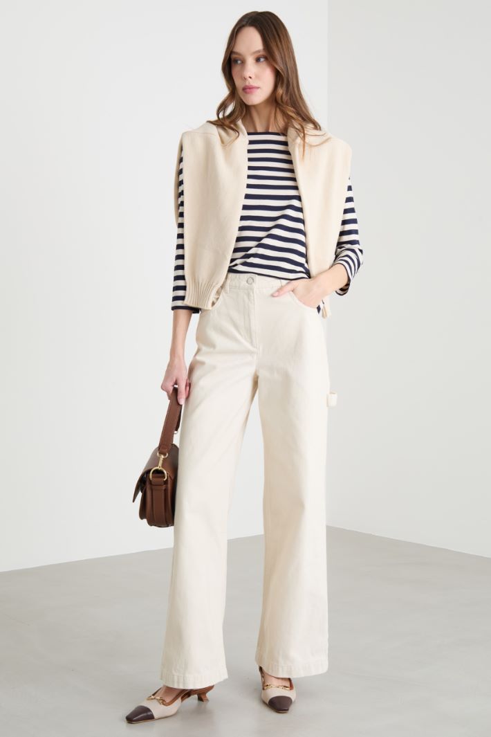 Rib-knit T-shirt Intrend