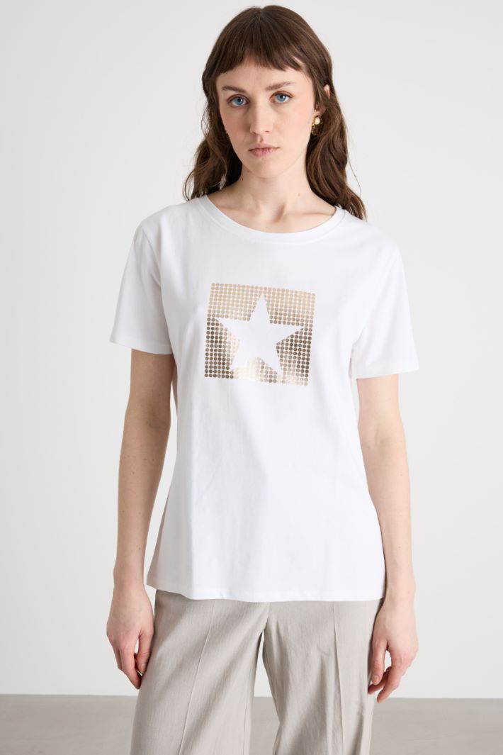 T-shirt slim con stampa laminata Intrend - 2