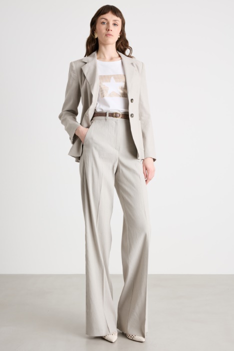 T-shirt slim con stampa laminata Intrend