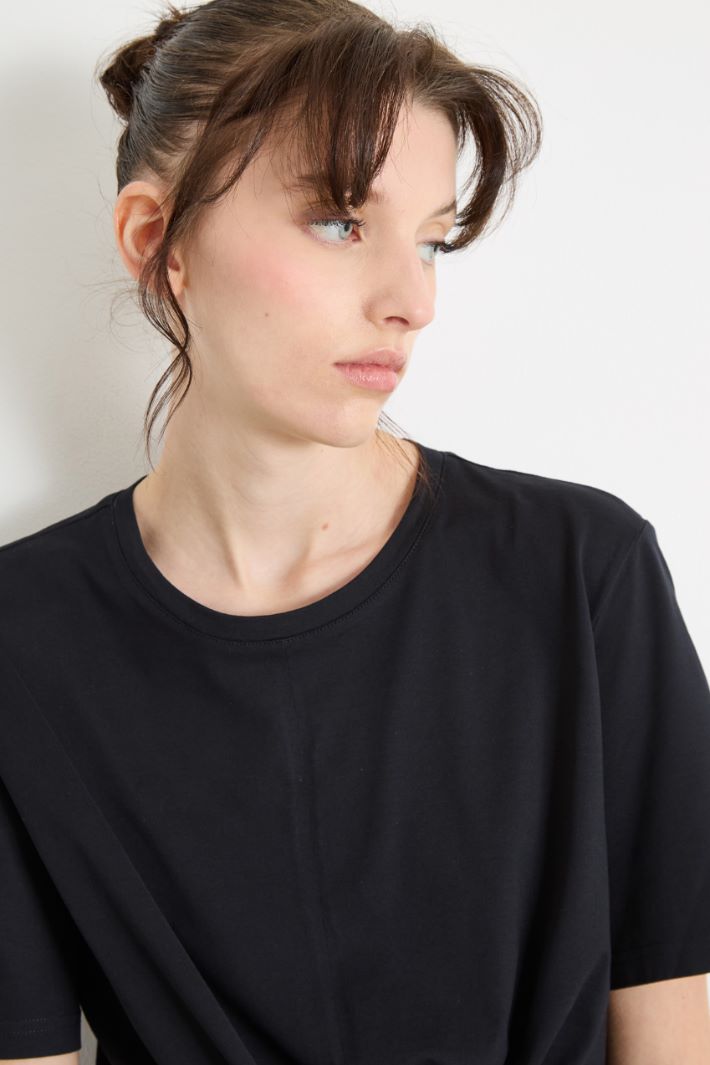 Tie-hem jersey T-shirt Intrend - 3