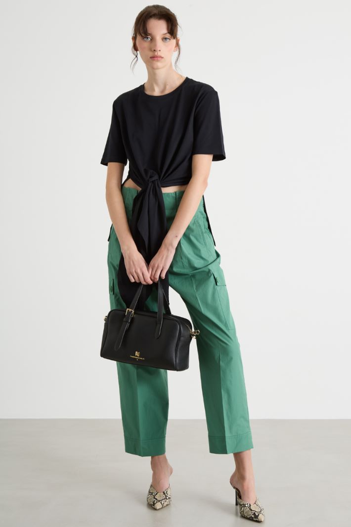 Tie-hem jersey T-shirt Intrend