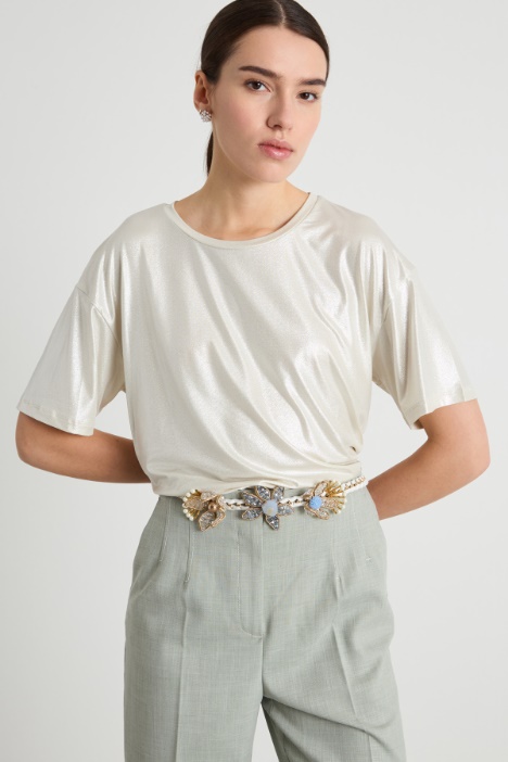 Foiled-jersey T-shirt Intrend