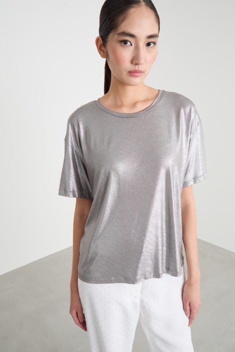 Foiled-jersey T-shirt Intrend
