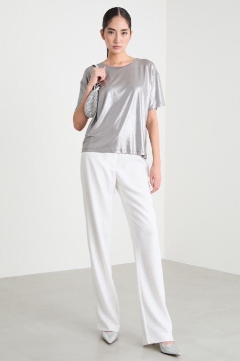 Foiled-jersey T-shirt Intrend