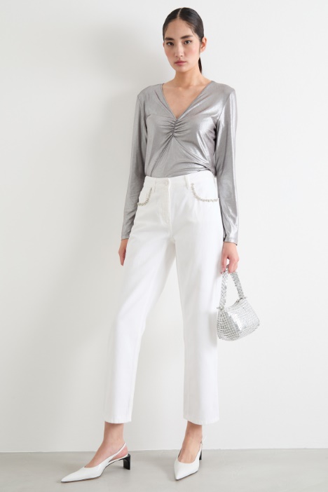 Foiled jersey top Intrend