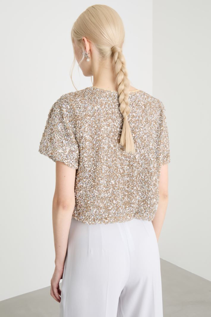 Top crop con paillettes Intrend - 4