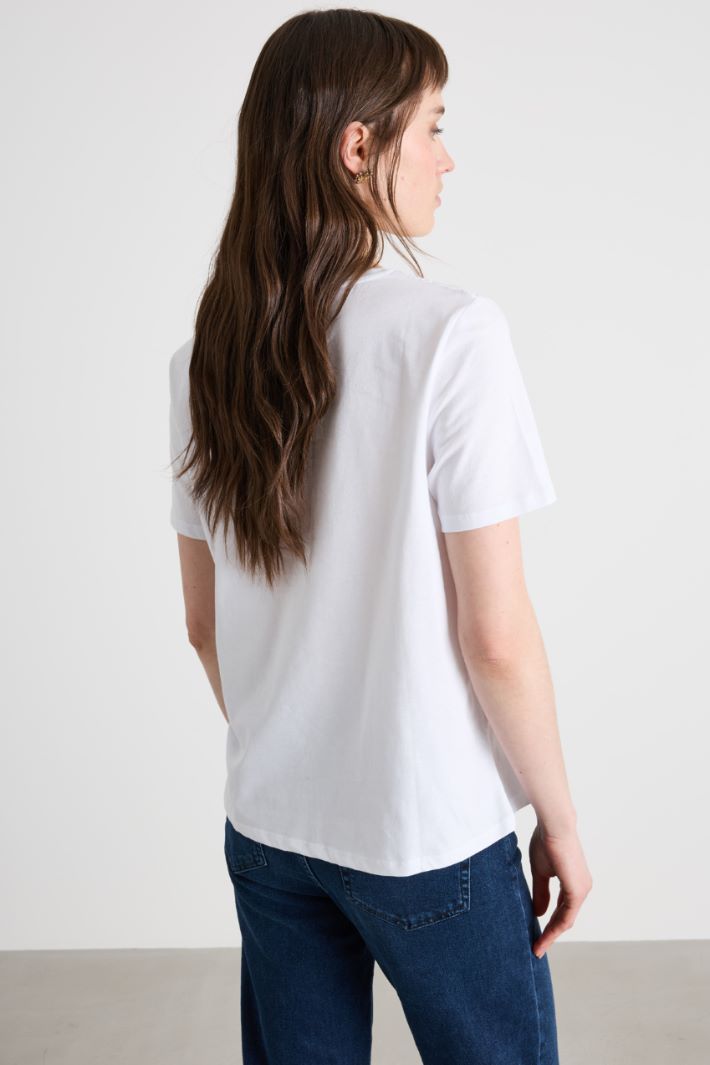 T-shirt con motivo sangallo Intrend - 4