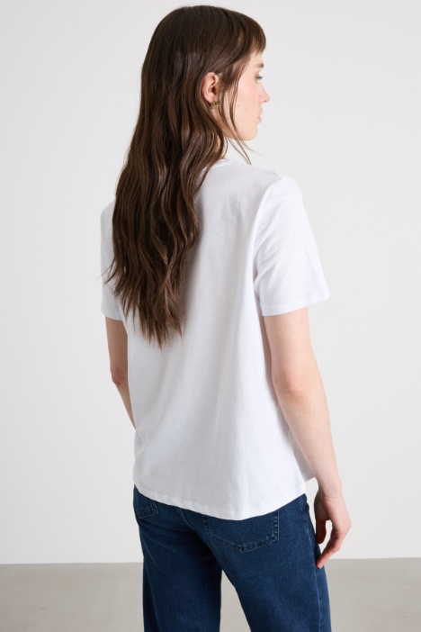 T-shirt con motivo sangallo