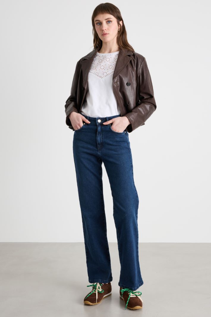 T-shirt con motivo sangallo Intrend