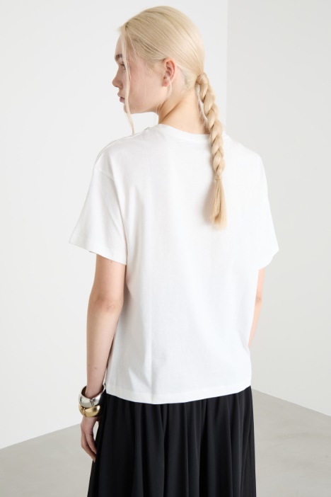 T-shirt boxy con strass