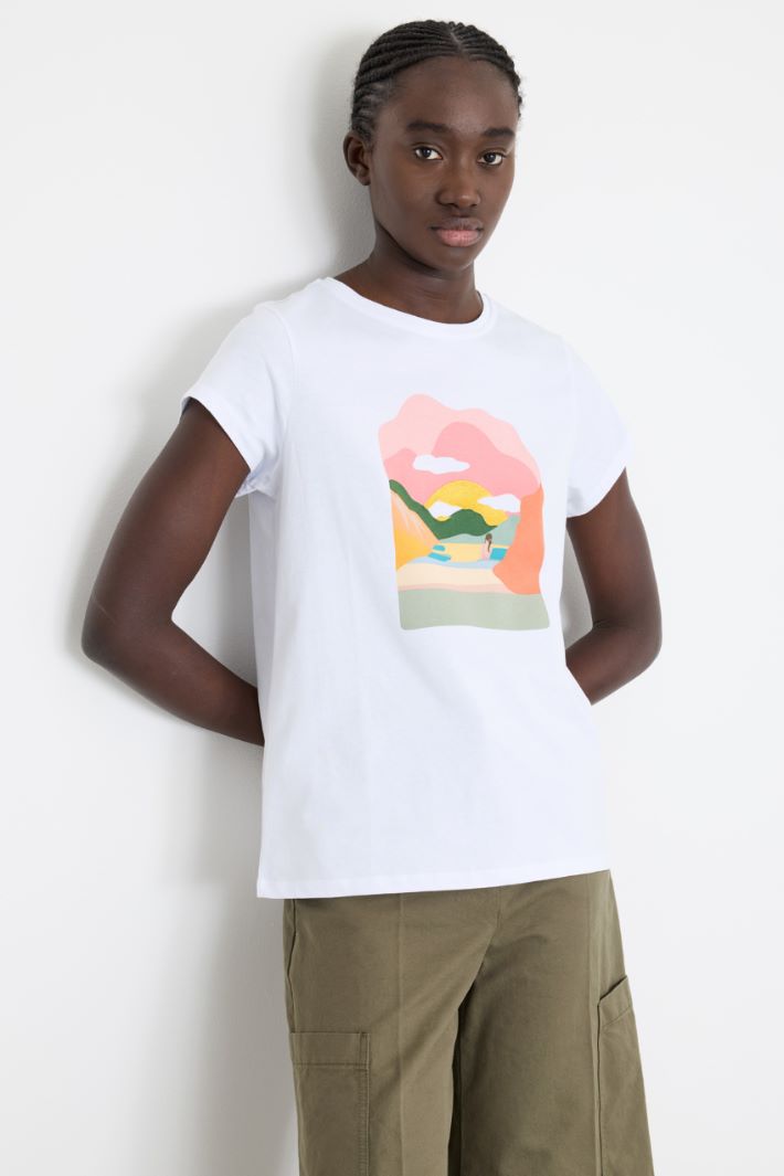 T-shirt stampata e ricamata Intrend - 2