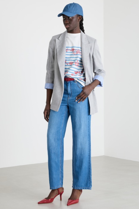 T-shirt stampata e ricamata Intrend