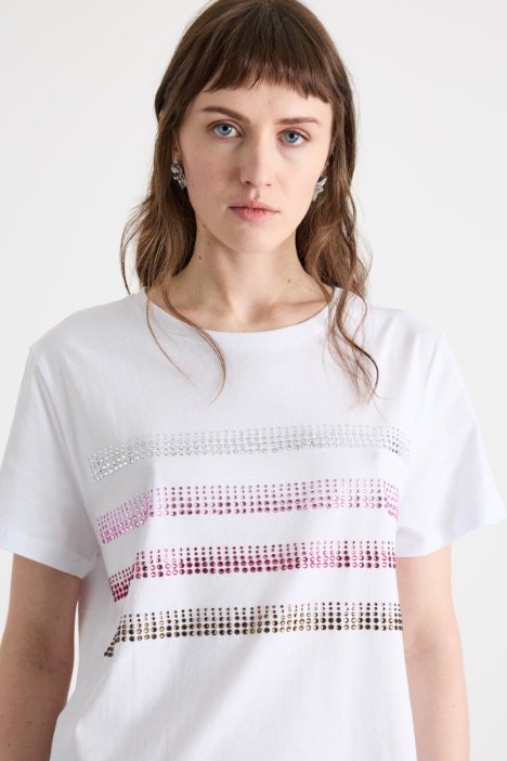 T-shirt con strass