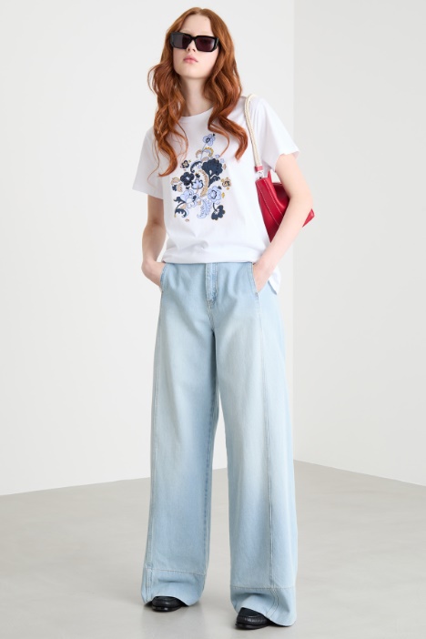 Printed and sequinned T-shirt Intrend