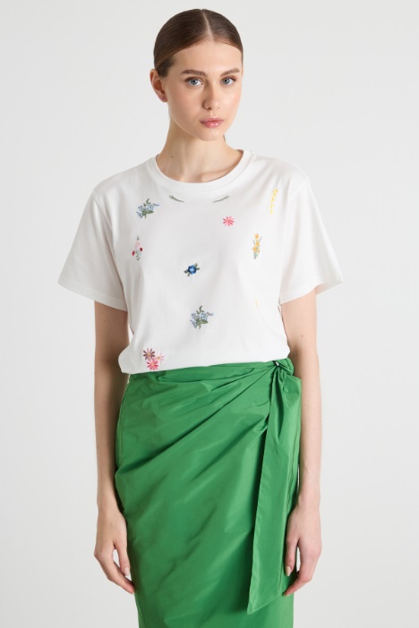 Crew-neck embroidered T-shirt Intrend