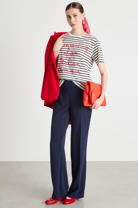 Crew-neck embroidered T-shirt Intrend