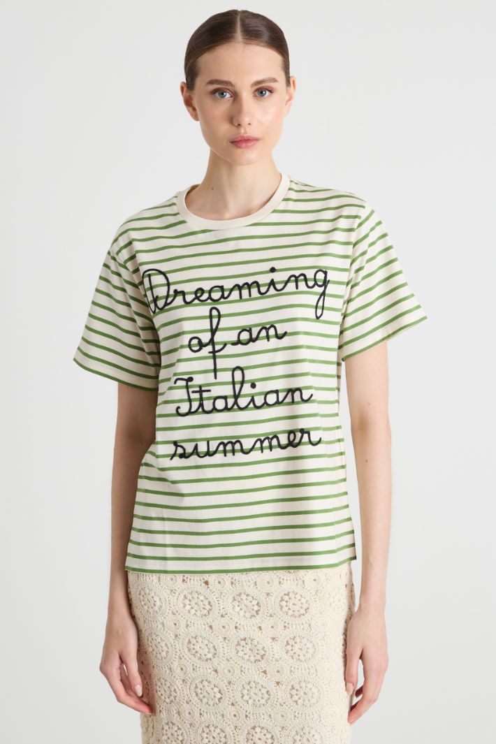 Crew-neck embroidered T-shirt Intrend - 2