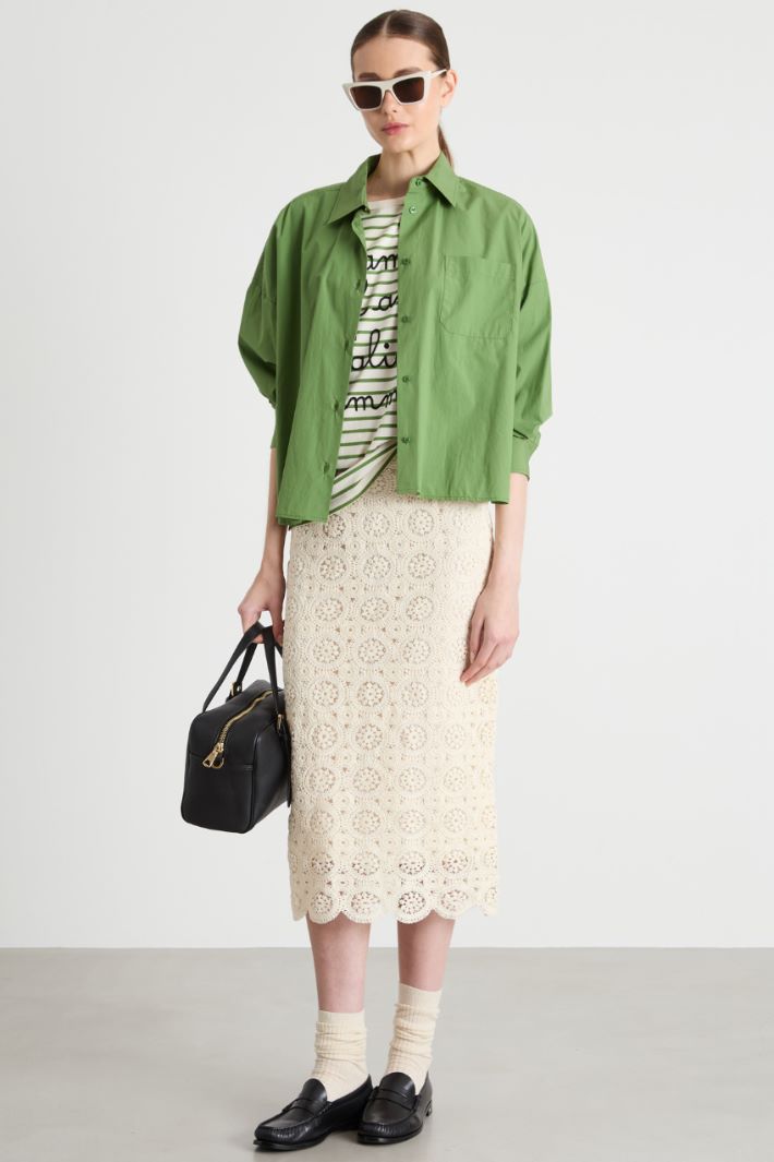 Crew-neck embroidered T-shirt Intrend