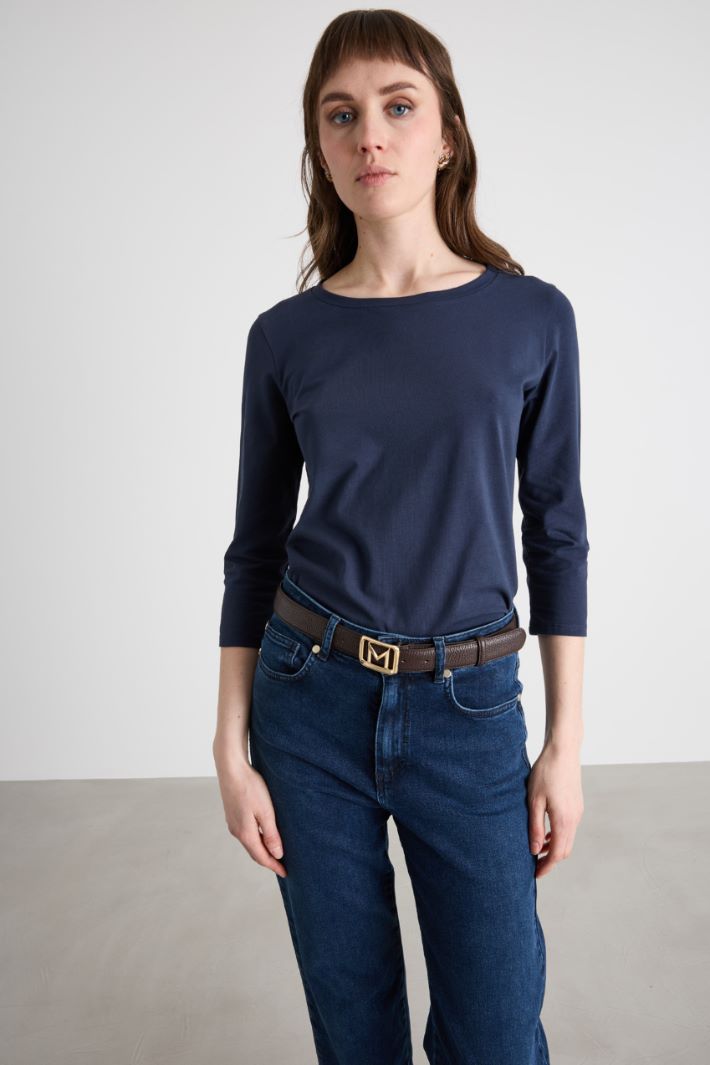 Boat-Neck T-Shirt in Jersey Intrend - 2