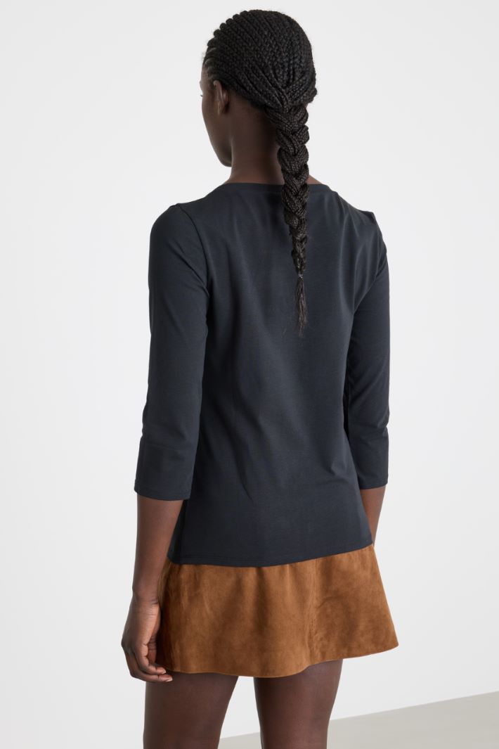 Boat-Neck T-Shirt in Jersey Intrend - 4