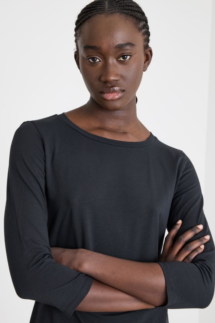 Boat-Neck T-Shirt in Jersey Intrend - 3