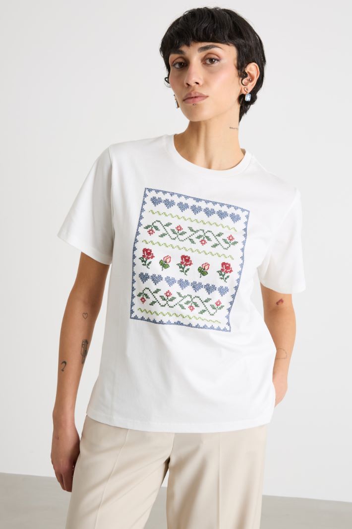 T-shirt in jersey con stampa Intrend - 2