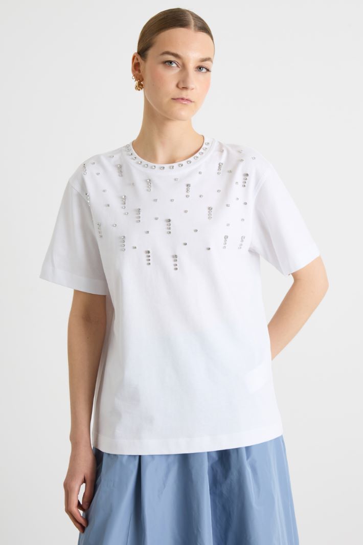 Diamanté-Embellished T-shirt Intrend - 2
