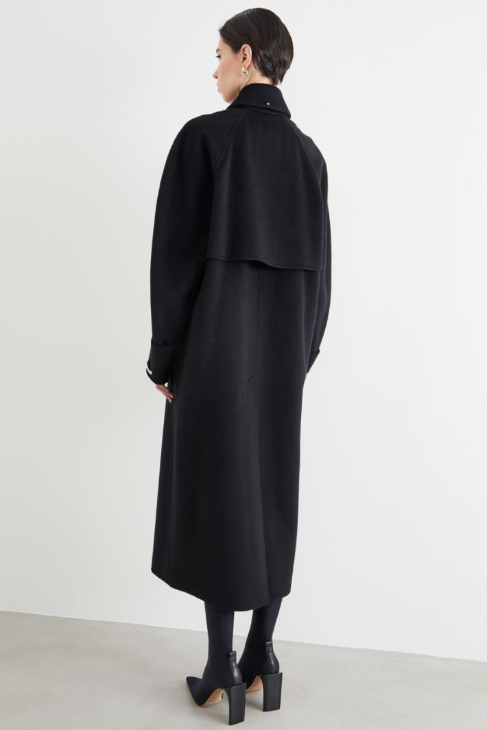 Cappotto lungo in tessuto doppio - NERO - Intrend - 4