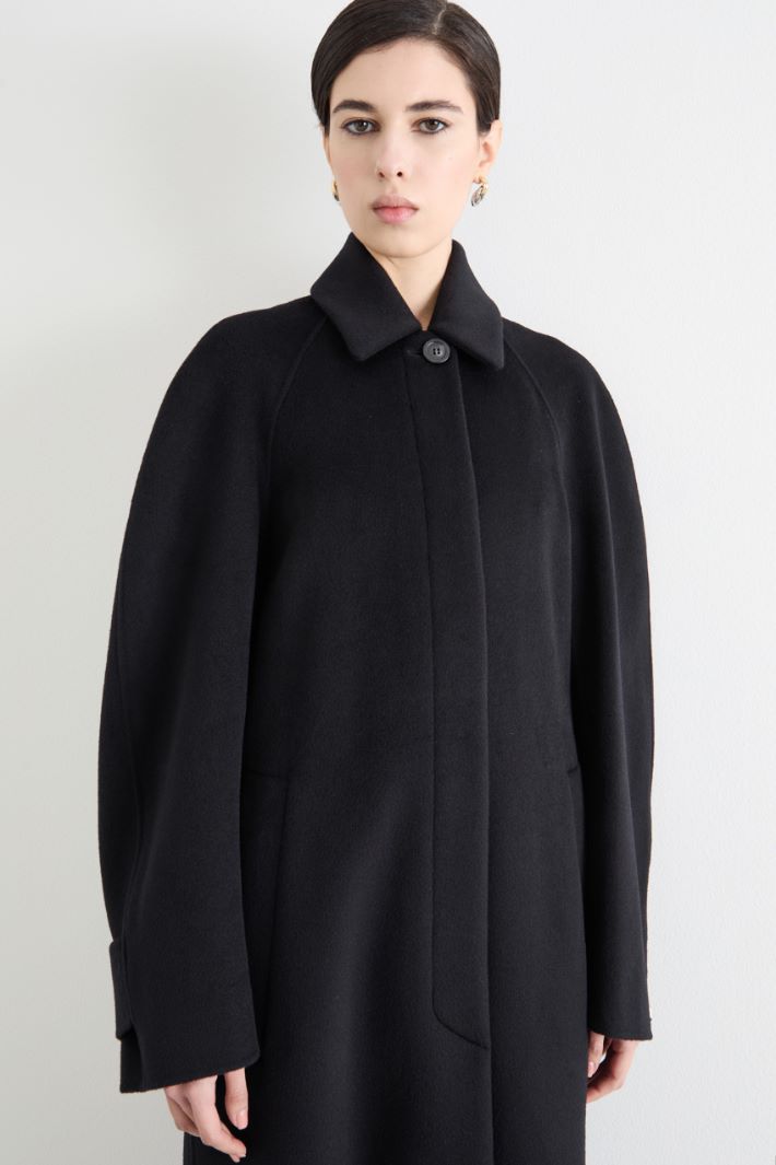 Cappotto lungo in tessuto doppio - NERO - Intrend - 3