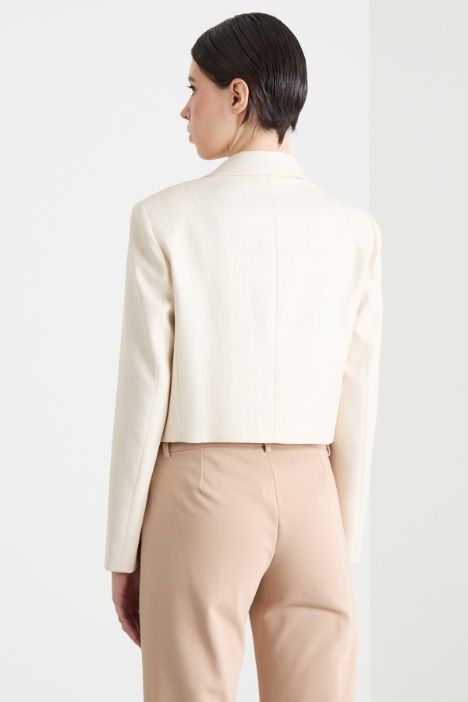 Blazer crop gessato