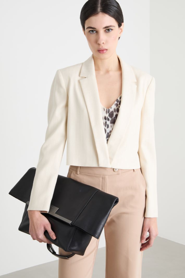 Cropped pinstripe blazer Intrend - 2