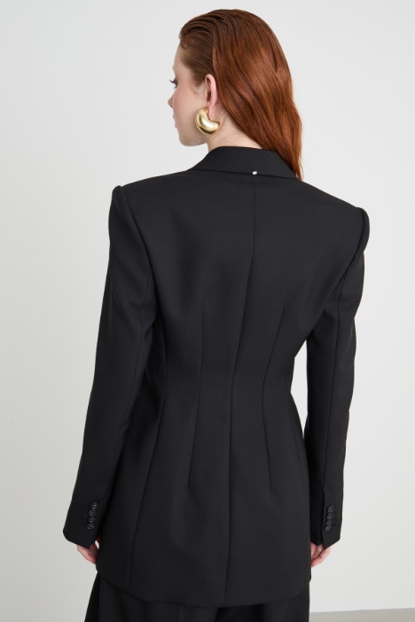 Blazer aderente in lana stretch