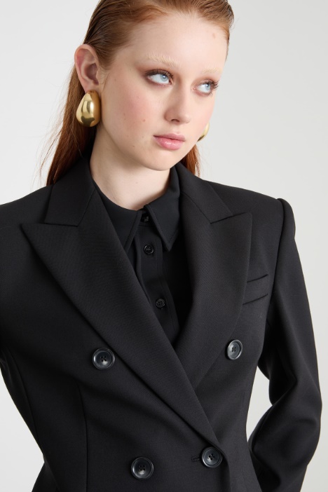 Blazer aderente in lana stretch