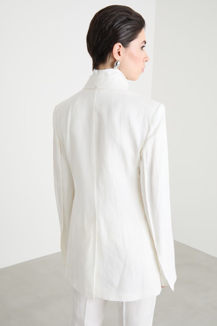 Peaked lapel twill blazer Intrend - 4