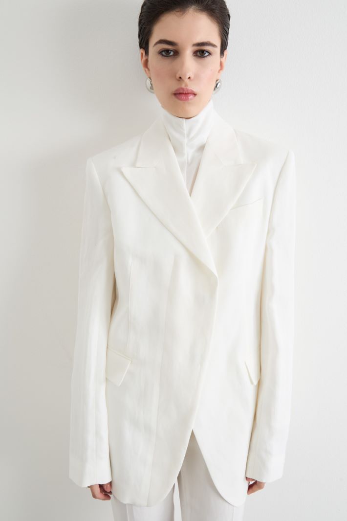 Peaked lapel twill blazer Intrend - 3