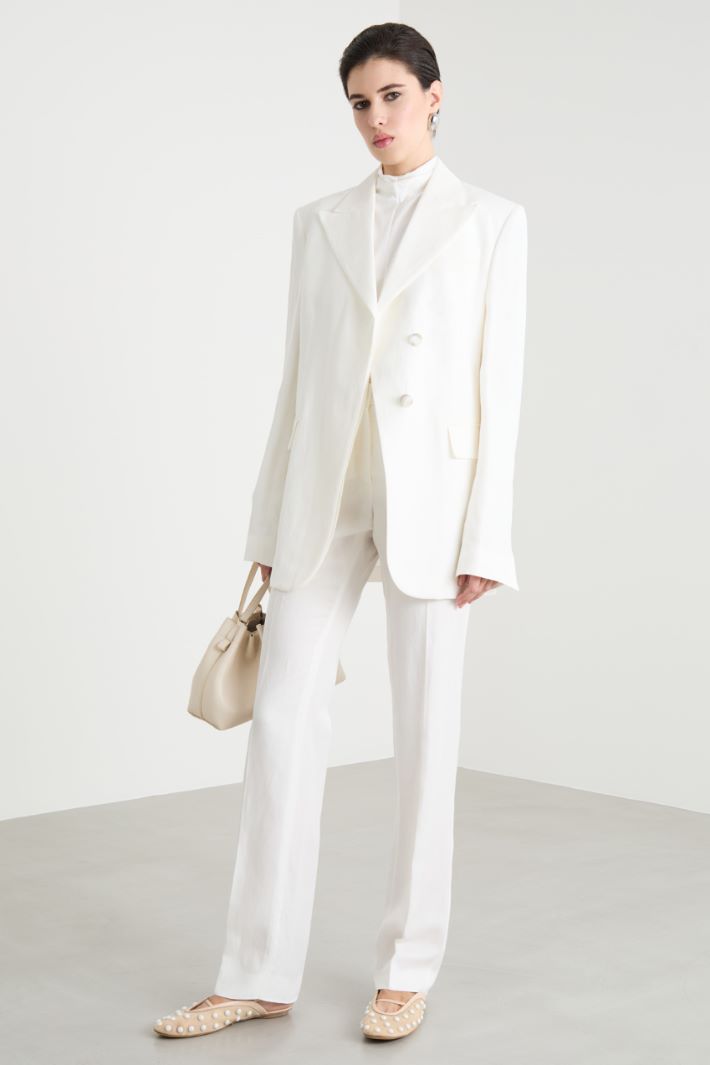 Peaked lapel twill blazer Intrend