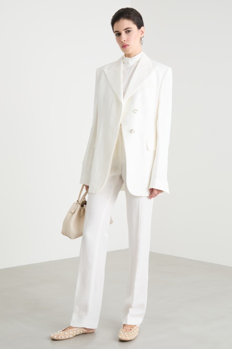 Peaked lapel twill blazer Intrend