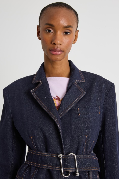 Blazer oversize con cintura