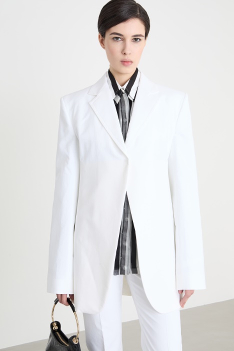 Stretch dual-fabric blazer Intrend