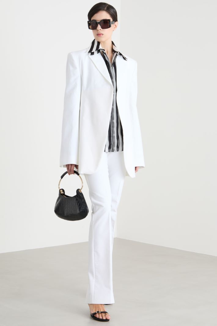 Stretch dual-fabric blazer Intrend