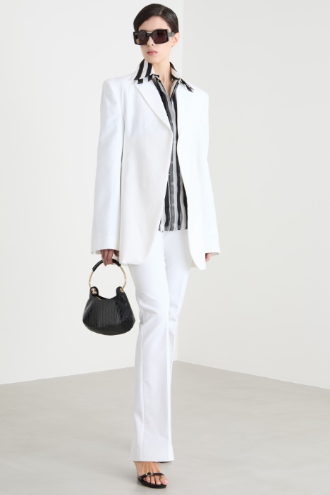 Stretch dual-fabric blazer Intrend