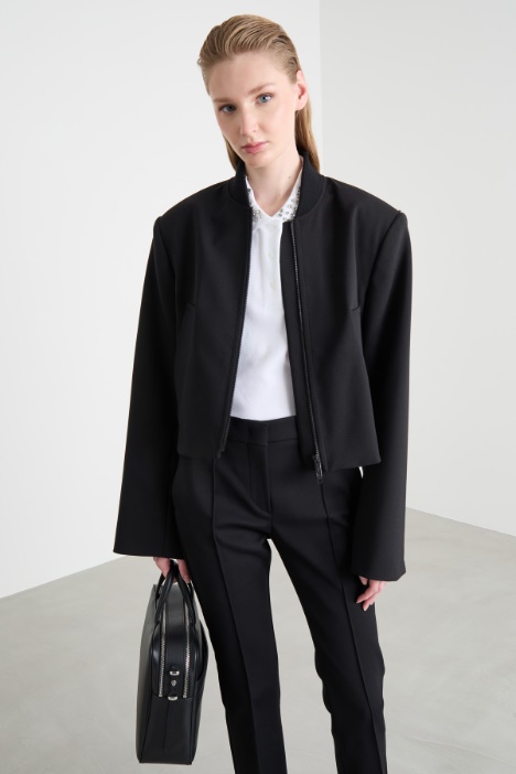 Bomber-collar wool jacket Intrend