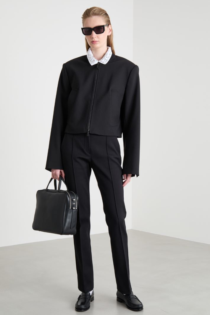 Bomber-collar wool jacket Intrend