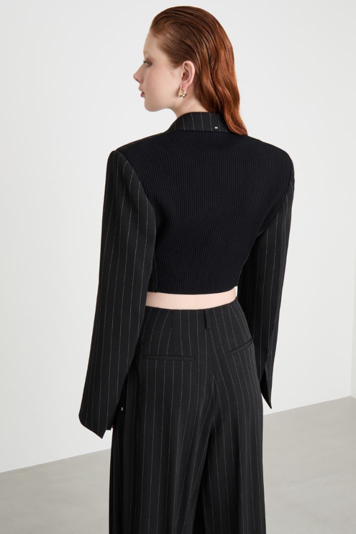 Cropped pinstripe blazer Intrend - 4