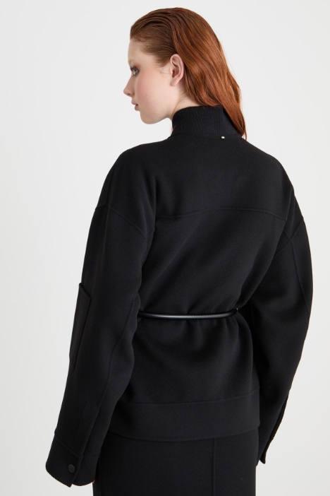 Chaqueta oversize de tejido doble